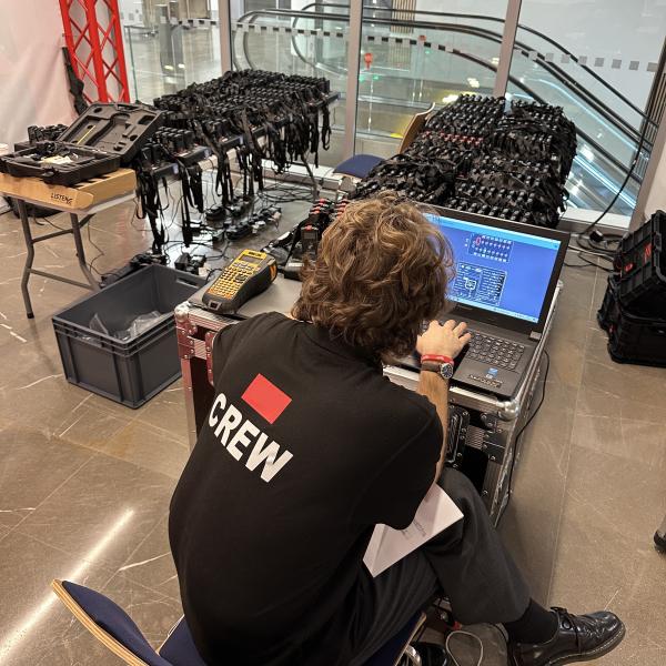 technician setting languages at full serviced hire event technician setting languages at full serviced hire event